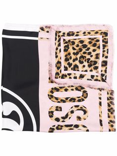 Moschino шелковый платок с леопардовым принтом