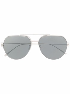 Bottega Veneta Eyewear солнцезащитные очки-авиаторы в полуободковой оправе