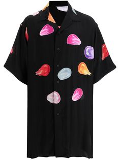 Yohji Yamamoto рубашка с короткими рукавами и принтом