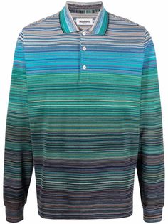 Missoni полосатая рубашка поло в технике кроше