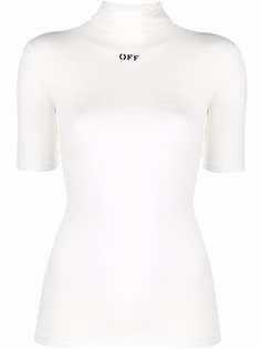 Off-White топ с высоким воротником и принтом Off