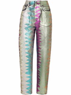 Dolce & Gabbana зауженные джинсы с геометричным принтом