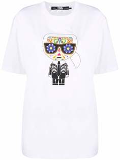 Karl Lagerfeld футболка из органического хлопка с графичным принтом