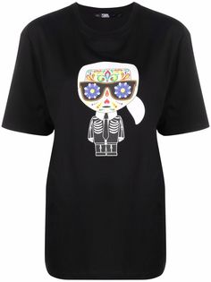 Karl Lagerfeld футболка из органического хлопка с графичным принтом