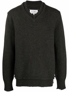 Maison Margiela джемпер с декоративной строчкой и эффектом потертости