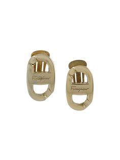 Salvatore Ferragamo Pre-Owned серьги-клипсы с гравировкой