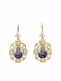 Dolce & Gabbana серьги Madonna из желтого золота