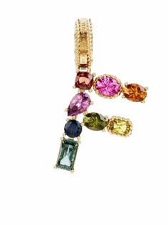 Dolce & Gabbana подвеска Rainbow Alphabet F из желтого золота с камнями