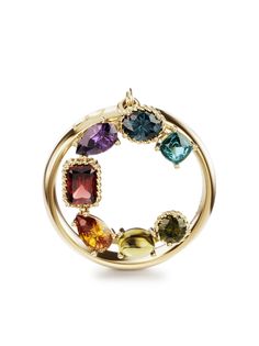 Dolce & Gabbana кольцо Rainbow Alphabet C из желтого золота с камнями