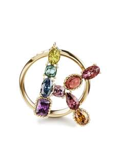 Dolce & Gabbana кольцо Rainbow Alphabet K из желтого золота с камнями