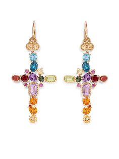 Dolce & Gabbana серьги из желтого золота с камнями