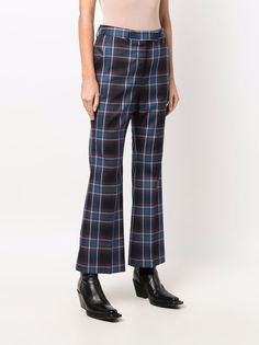 Tommy Hilfiger расклешенные брюки в клетку