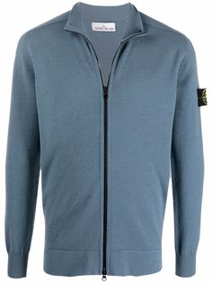 Stone Island джемпер на молнии с нашивкой-логотипом
