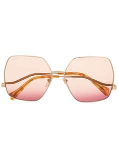 Gucci Eyewear солнцезащитные очки в восьмиугольной оправе