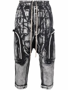 Rick Owens укороченные брюки Bauhaus с низким шаговым швом