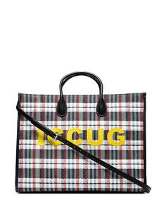 Gucci клетчатая сумка-тоут с вышивкой Iccug