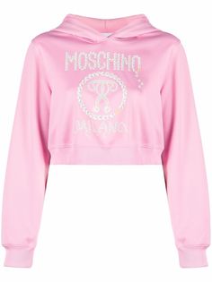 Moschino укороченное худи с логотипом