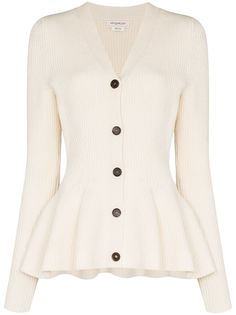 Alexander McQueen кардиган с баской и V-образным вырезом