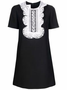Valentino платье мини с кружевным воротником