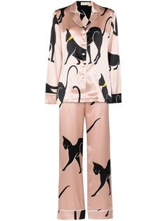 Olivia von Halle шелковая пижама Lila Sia с принтом