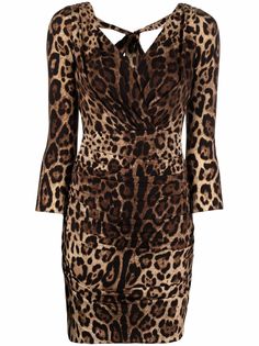 Dolce & Gabbana платье с леопардовым принтом
