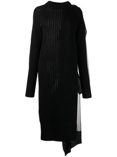 sacai трикотажное платье со вставками