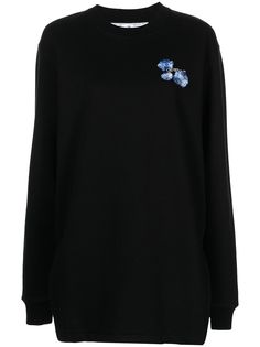 Off-White платье-толстовка с цветочным логотипом