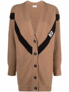 RED Valentino кардиган в рубчик с логотипом