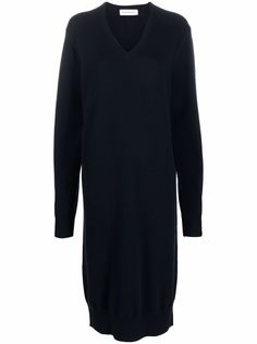 extreme cashmere трикотажное платье макси с V-образным вырезом