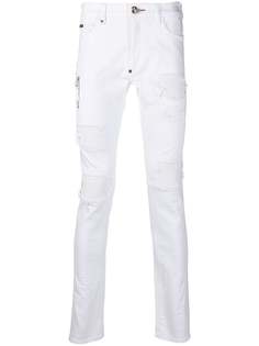 Philipp Plein джинсы с эффектом потертости