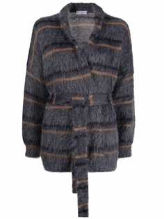 Brunello Cucinelli кардиган фактурной вязки с поясом