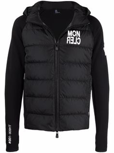 Moncler Grenoble пуховик с капюшоном и логотипом