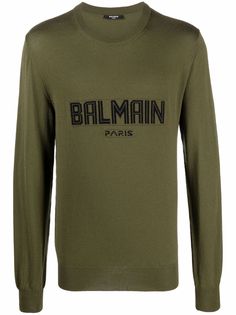 Balmain джемпер вязки интарсия с логотипом