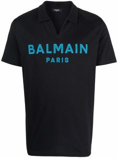 Balmain рубашка поло с фактурным логотипом