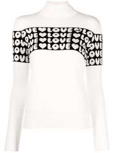 Love Moschino джемпер Love вязки интарсия с отделкой в рубчик