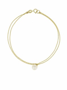 Poppy Finch браслет Double Chain из желтого золота с жемчугом