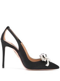 Aquazzura туфли с ремешком на пятке и бантом