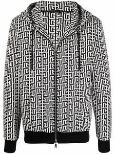 Balmain худи на молнии с монограммой