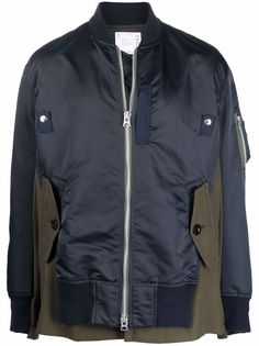 sacai бомбер со вставками