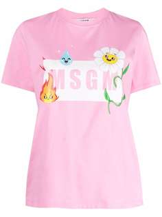 MSGM футболка с графичным принтом и логотипом