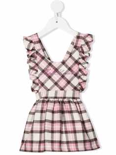 Miss Blumarine клетчатое платье с оборками