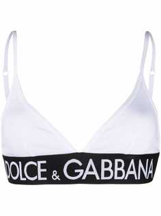 Dolce & Gabbana бюстгальтер с треугольными чашками и логотипом