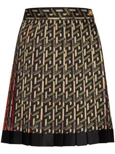 Versace шелковая мини-юбка La Greca