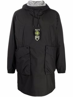 Stone Island куртка с капюшоном и нашивкой-логотипом