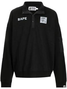 A BATHING APE® джемпер с косым воротником и логотипом