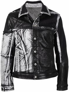 Rick Owens DRKSHDW куртка из вареного денима со вставками