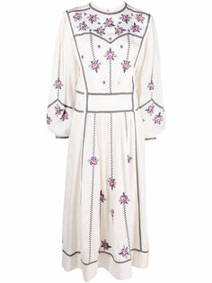 Isabel Marant платье Caroline с цветочной вышивкой