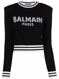 Balmain укороченный джемпер с логотипом