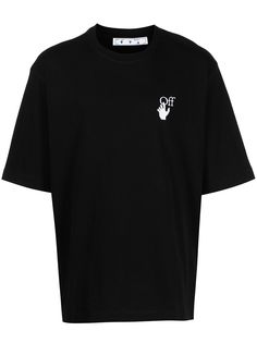 Off-White футболка с логотипом Hands Off