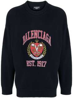 Balenciaga джемпер College с вышитым логотипом